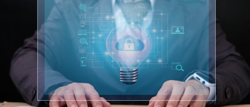 Cybersecurity,And,Information,Technology,Security,Services,Concept.,Businessman,With,Protective