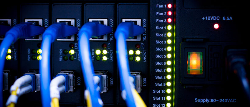 The,switch,led,and,networking,server,telecom,,is,a,center